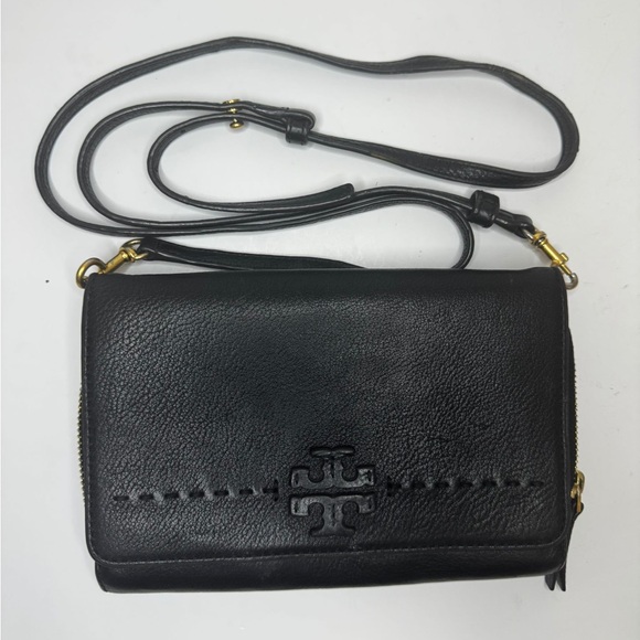 Tory Burch Handbags - Tory Burch Black Crossbody Bag with Gold Accents